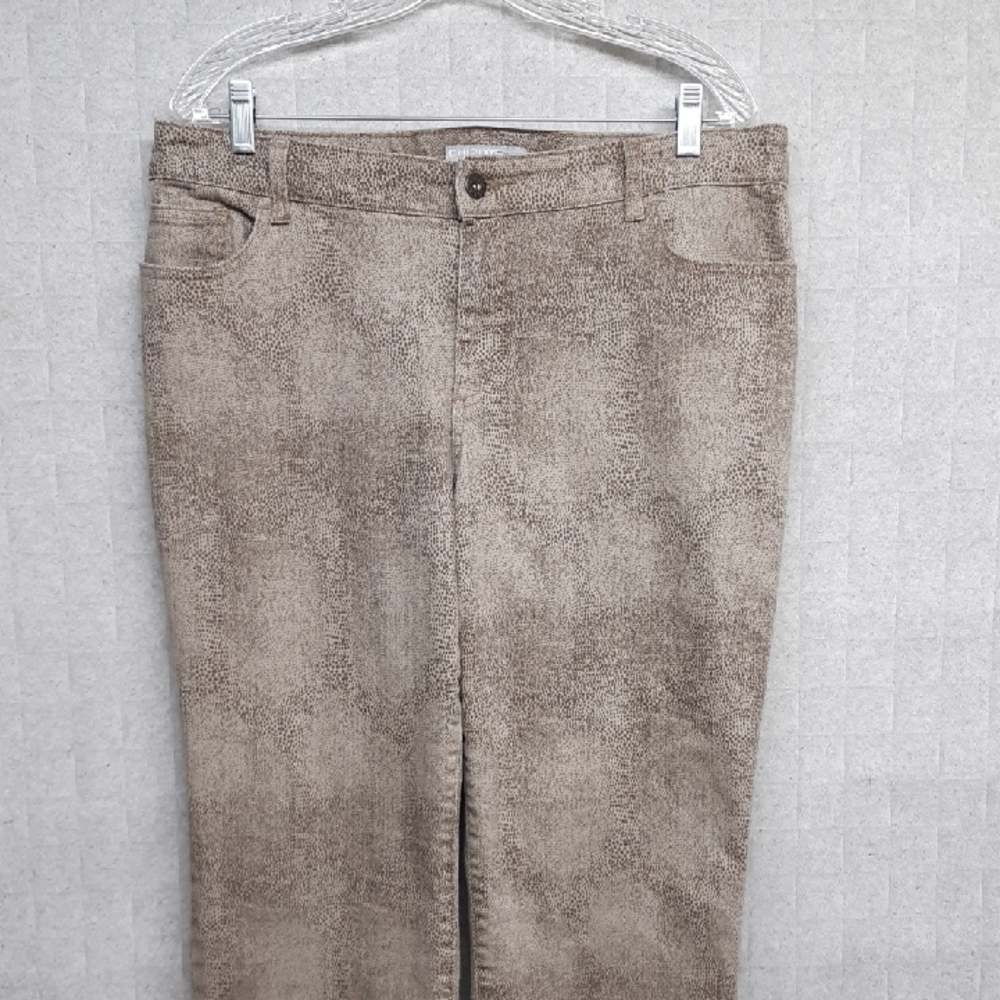 Chico's Platinum Reptile Print Jeans